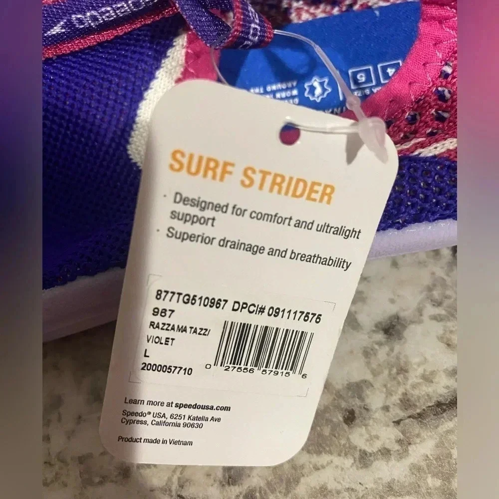 Speedo Junior Surf Strider Water Shoes Girls Large (4-5) Purple & Pink New